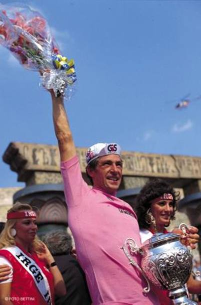 Finale altamente spettacolare del Giro 1984 all&#39;Arena di Verona. Bettini